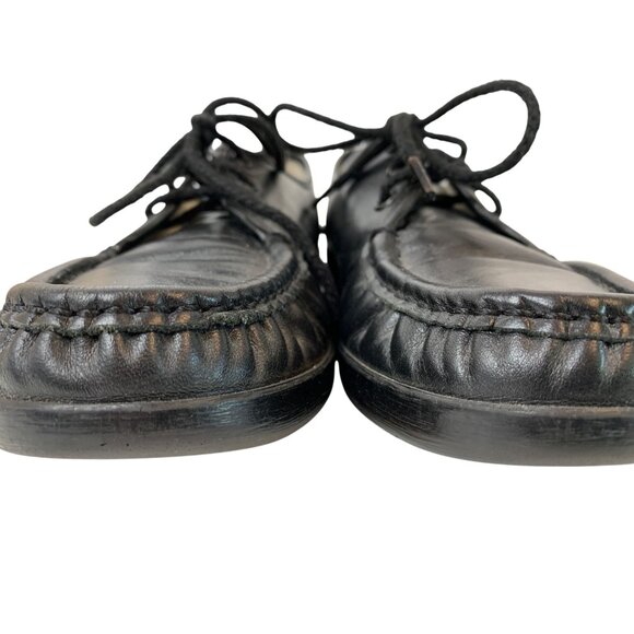 SAS Siesta Black Leather Lace-Up Loafers Size 8S USA EUC USA M10098 - Picture 8 of 12